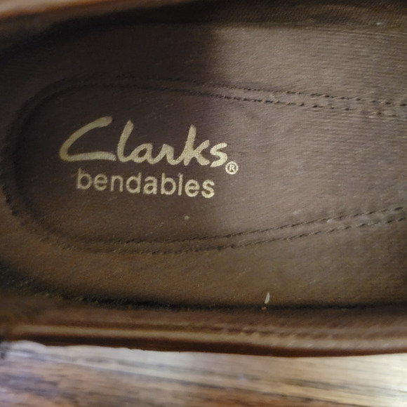Clarks Bendables Wish Trance‎ Brown Leather Booties Cottage Core Office Size 8M - Picture 4 of 8